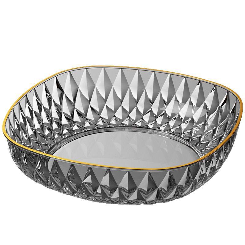 Transparent Fruit Plate for Home Use in the Living Room Coffee Table, Plastic Pet Drop-Resistant Candy Plate, Snack Plate, Light Luxury Style