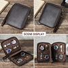 Vintage Crazy Horse Cowhide Four-position Watch Storage Box Handmade Travel Portable Square Genuine Leather Watch Box