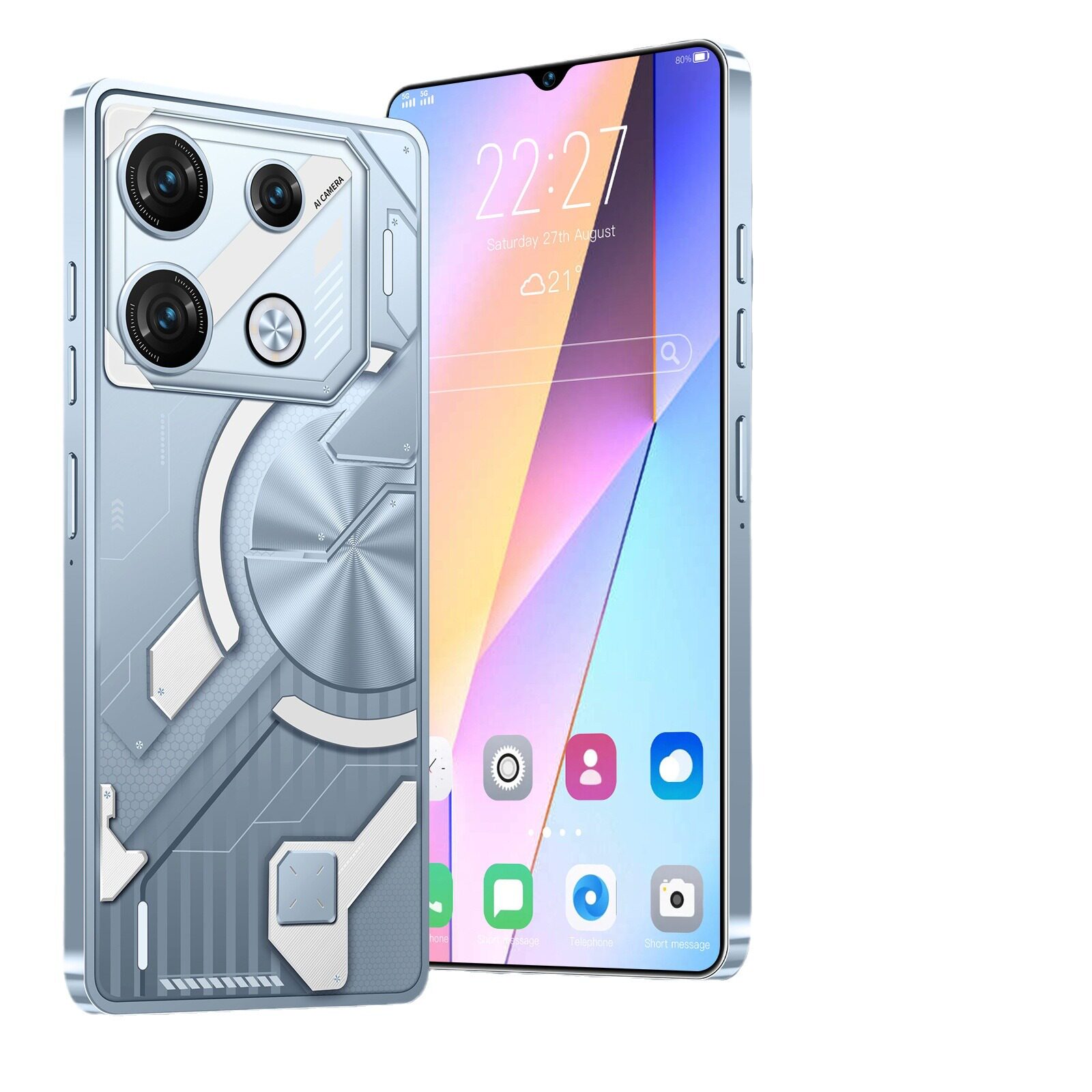 新款跨境专供手机GT10现货安卓7.3寸大屏22+2T智能5G手机工厂价