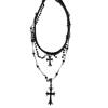 Diablo Original Sweet Cool Hot Girl Style Cross Necklace Women's Gothic Style Punk Multi-Layer Clavicle Chain Neck Strap Fashion