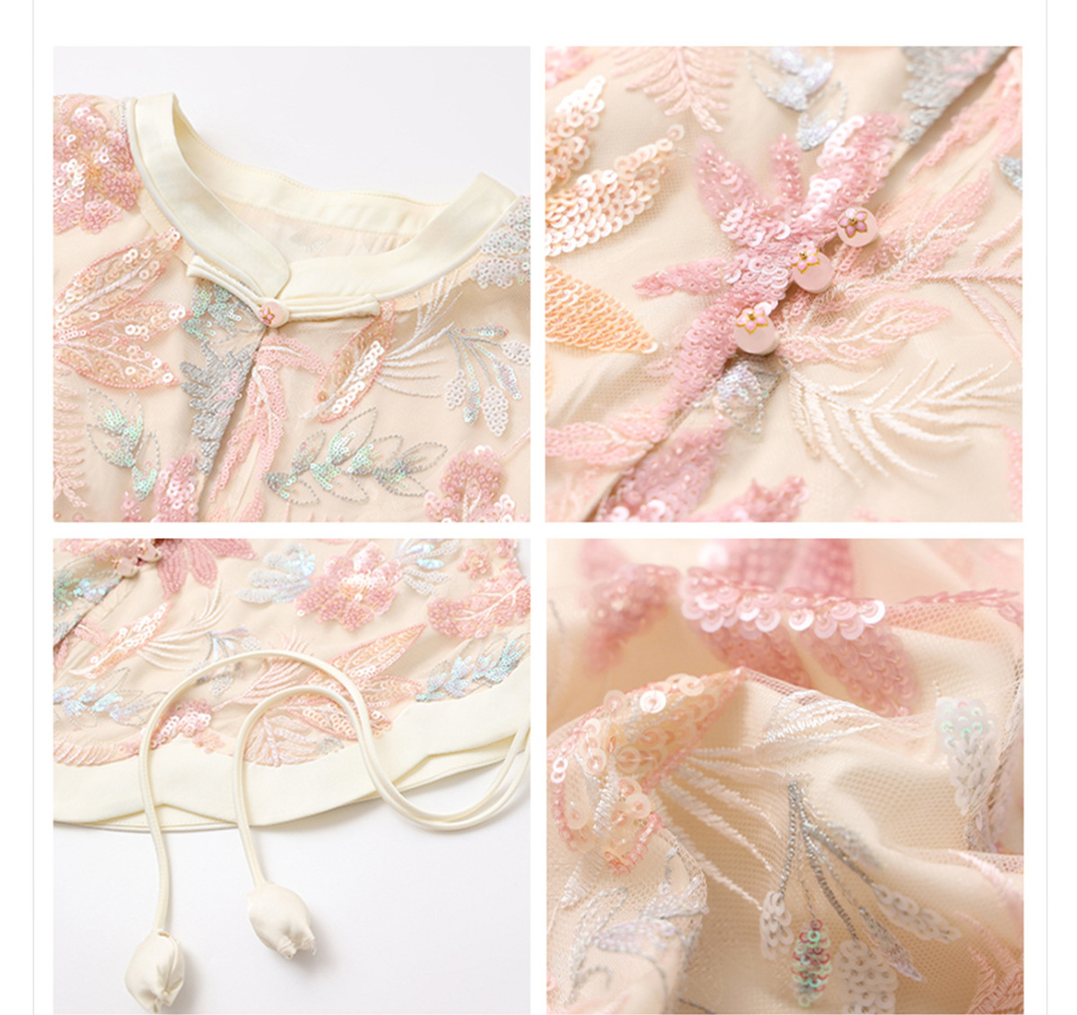 Bộ áo gilê thêu nổi tua rua và chân váy sequin nữ dáng chữ A — Váy sequin (giao hàng trong 7 ngày), Váy sequin (giao hàng trong ngày), Áo vest tua rua (giao hàng trong 7 ngày)