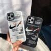 Phone14por phone case 16Pro silicone NIKE fashion brand broken hook 15 anti-fall 118Plus men's and women's soft case