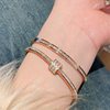 Rose gold titanium steel bracelet women's high-grade bracelet light luxury niche zircon bracelet plain ring bracelet jewelry