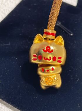 s925纯银镀黄金色小红书编织绳躲猫猫吊坠毛衣链可爱女生挂坠项链