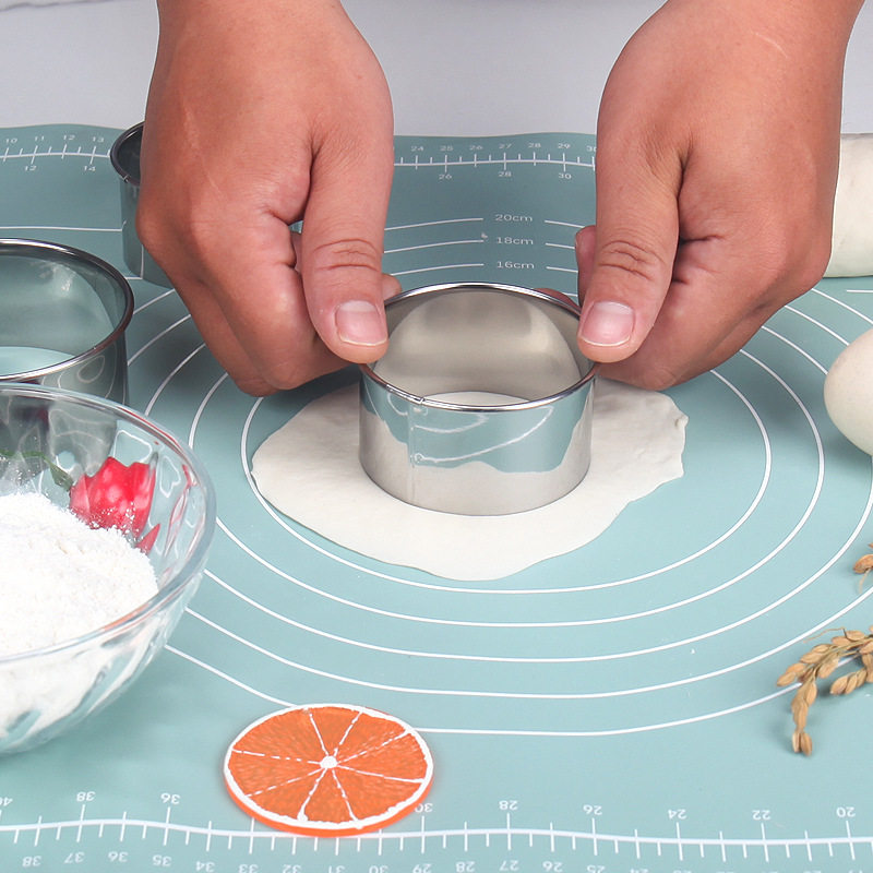 Stainless Steel Dumpling Skin Mold Three-piece Dumpling Skin Cutting Tool Round Flower Biscuit Mold Dumpling Skin Press Tool