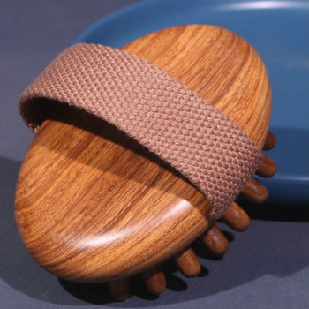 Handheld Body Golden Sandalwood Meridian Massage Brush, Abdominal Massage Brush, Leg Air Cushion, Whole Body Dredging Sandalwood Brush, Belly Brush