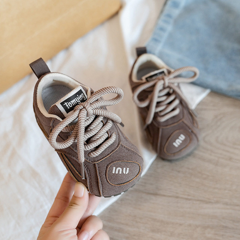 Korean Kidsren's Toddler Sports Shoes for Kidsren 2025 Spring & Fall New Soft-Soled Male and Female Baby Casual Moral Training Shoes