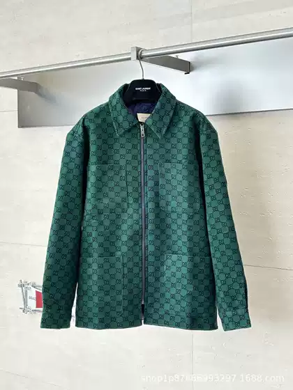 High Version Gu Autum New Jacquard Lapel Jacket Men's Handsome Work Jacket