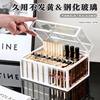Desktop lipstick storage with lid advanced Internet celebrity dustproof large capacity lip glaze lipstick multi-layer glass storage rack with lid