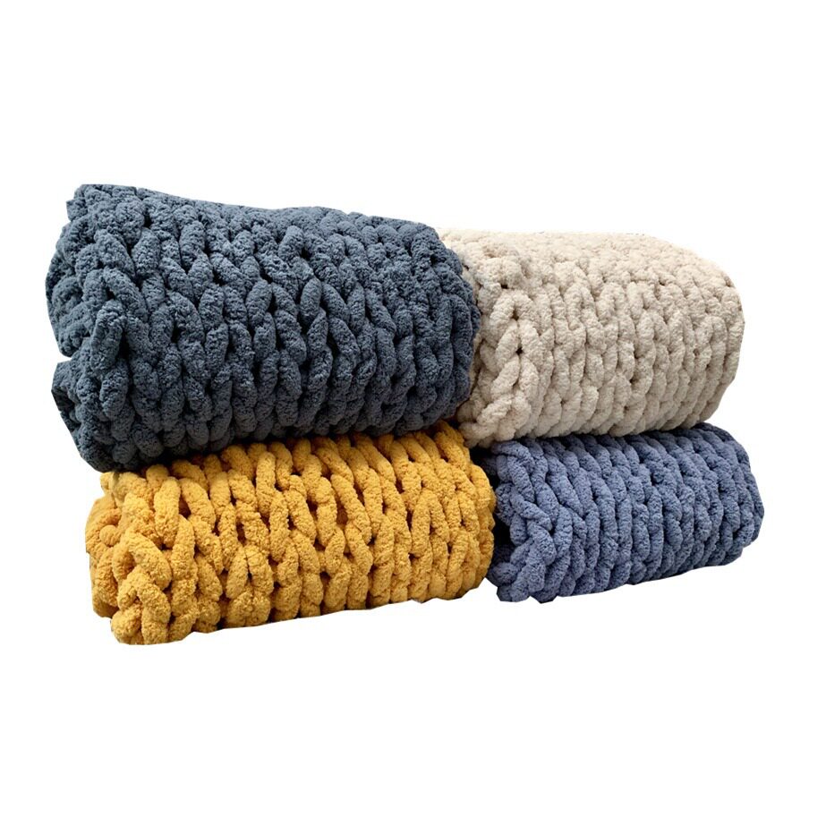 Ice Island wool thickened thickened knitted blanket handmade blanket photography decorative blanket blanket coral velvet blanket sofa blanket