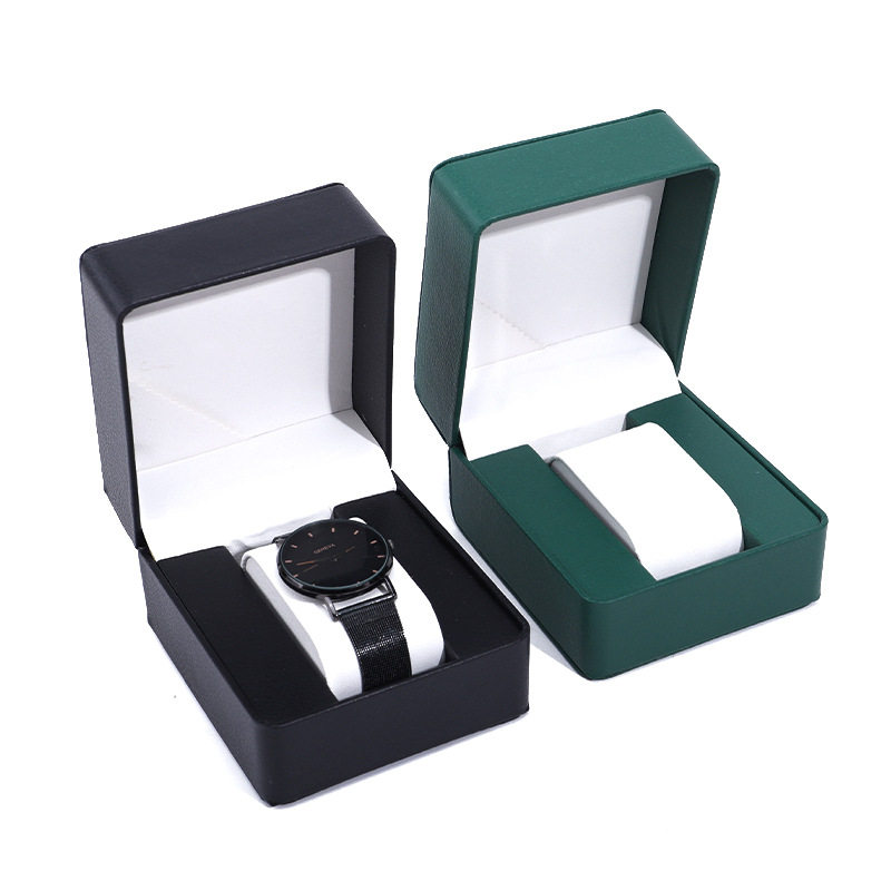 Rounded Flip PU Watch Box Simple Universal Watch Box Advanced Sense Leather Watch Packaging Box Printed Logo