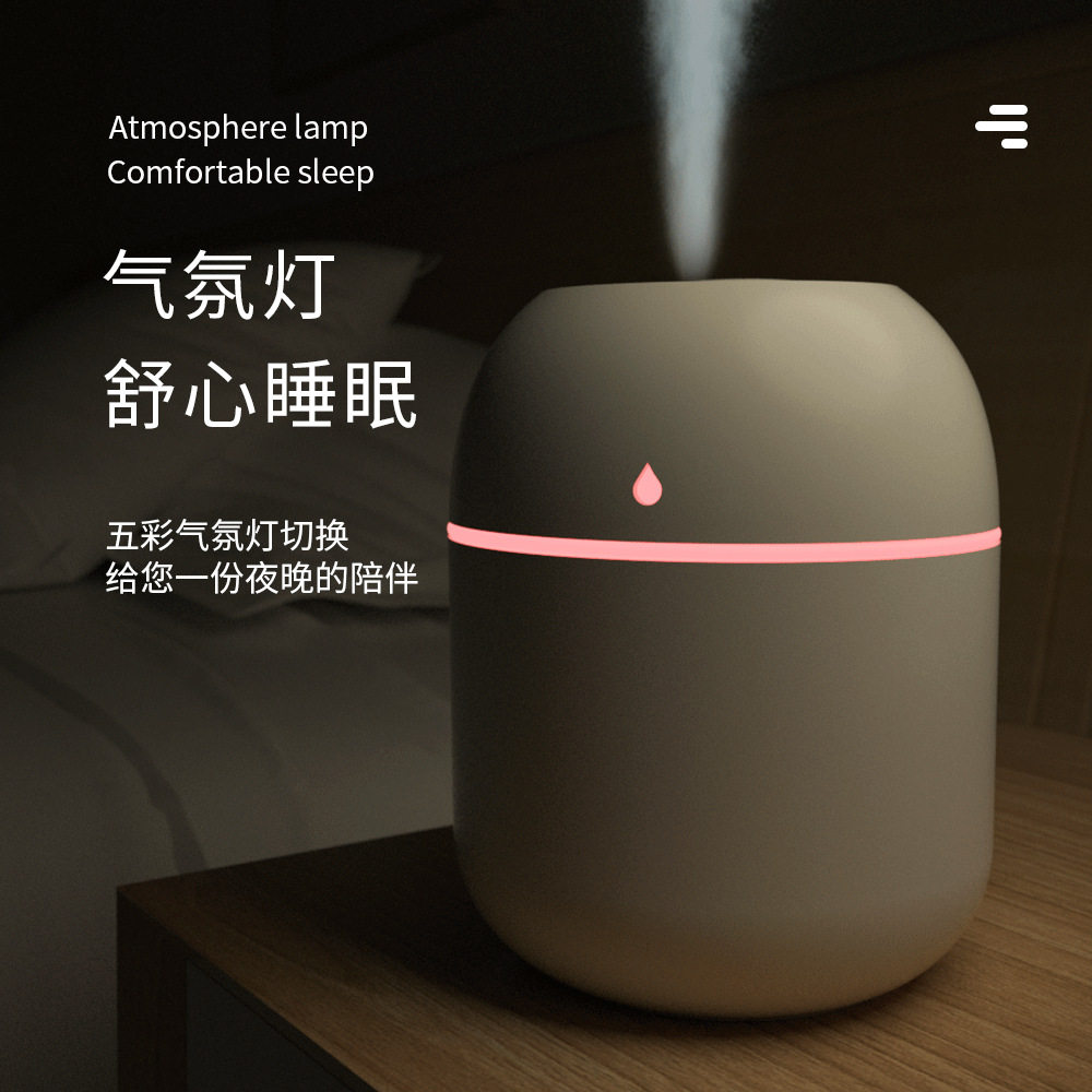 Cross-Border Water Droplet Humidifier Mini Home Desktop Small Car-Mounted Dormitory Bedroom Atmosphere Light Silent Hydrating Spray
