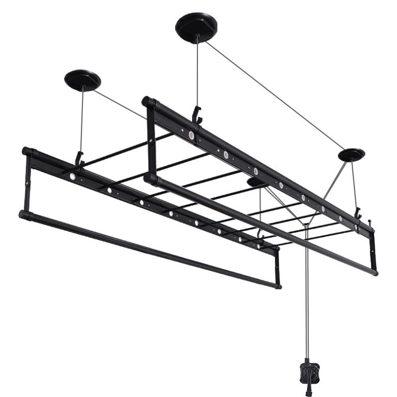 Hand-Cranked Clothes Drying Rack, Thickened Balcony Adjustable Clothes Rack, Household Four-Rod, Double-Rod, Three-Rod Top-Mounted Manual Clothes Drying Rack