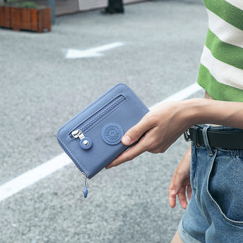 Handheld Compact Mini Wallet Lightweight Nylon Cloth Water-repellent Change Storage Bag Fashionable Simple Wallet Card Bag for Women