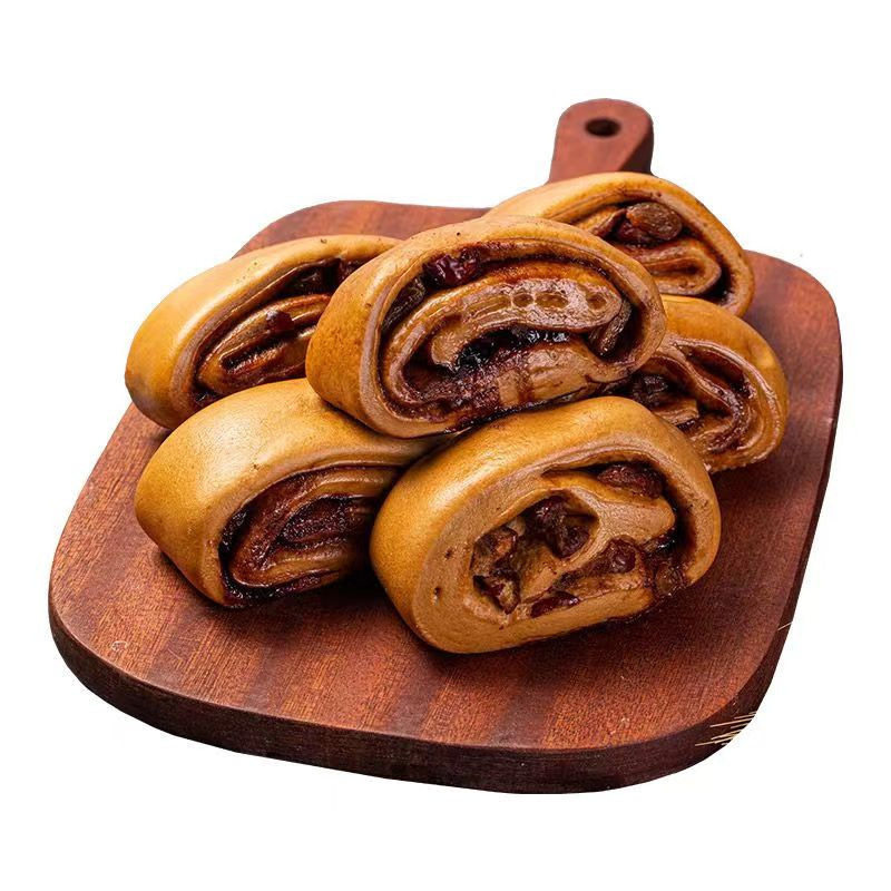 Pasted brown sugar steamed bread Shandong red jujube flower roll children's nutrition breakfast instant steamed stuffed bun noodles brown sugar steamed bread