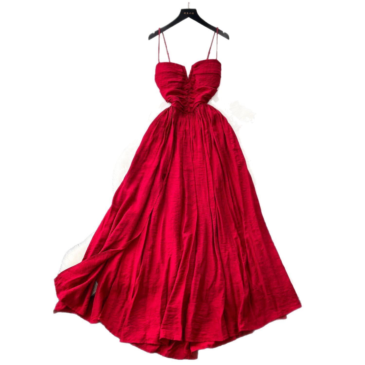 Summer Womens Maxi Dress Elegant Backless Design Adjustable Straps Available in Green and Red Wholesale Supply