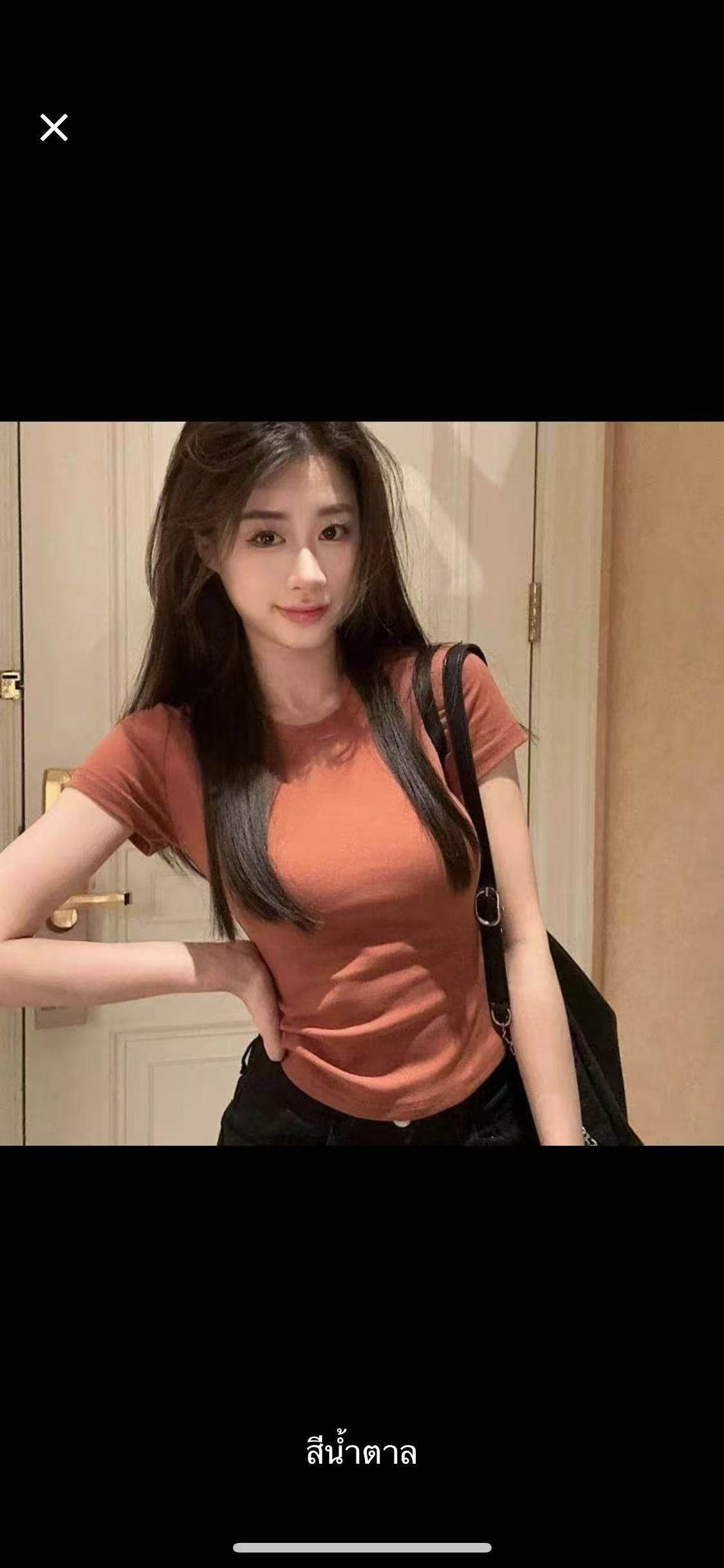 跨境打底修身短袖t恤女韩版新款外贸ins显瘦短款时尚上衣女潮批发