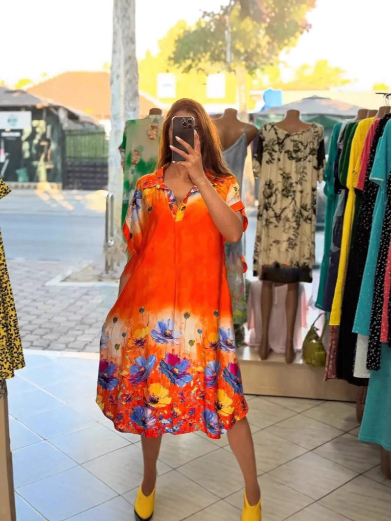 Floral Print Short Sleeve Pocket Dress Summer Fashion Elegant Style Perfect for Casual Outings Wholesale Available