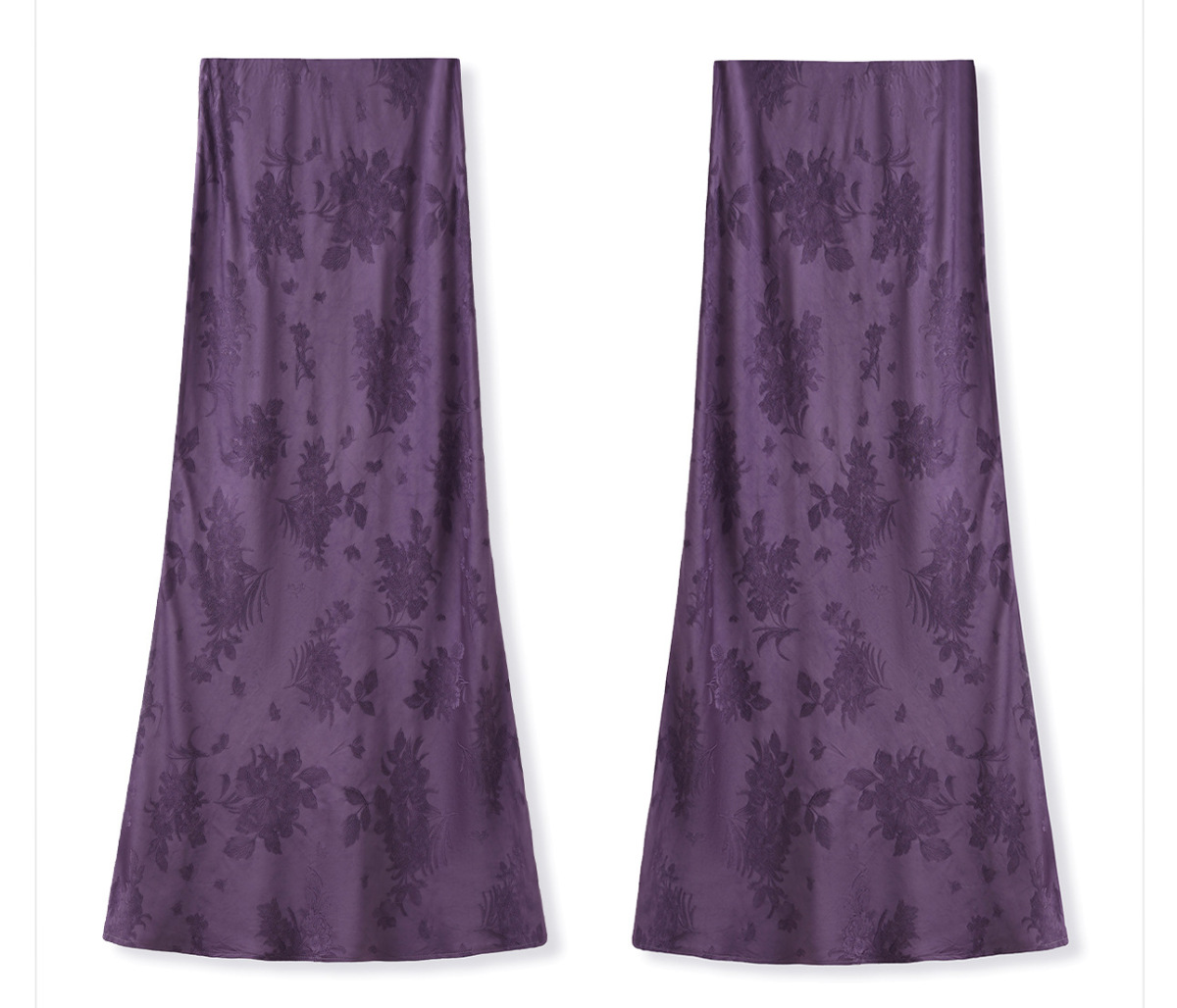 Set áo gilê và chân váy in hoa tím chất liệu sợi viscose — Áo gilê, Váy nửa
