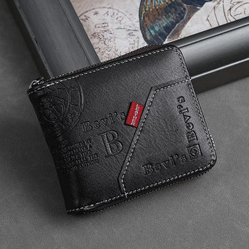 New fashion European and American men's zipper wallet cross-border multi-functional retro youth student wallet simple change