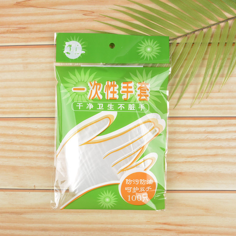 Disposable gloves wholesale food grade special commercial crayfish baking pe transparent plastic film thickened gloves
