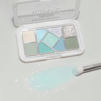 2024 new product small powder frame nine-color eye shadow plate earth color blue pearl matte student blush pure eye shadow