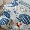 Pure Cotton Fine Knitted Sofa Blanket Underwater World Pure Cotton Knitted Blanket