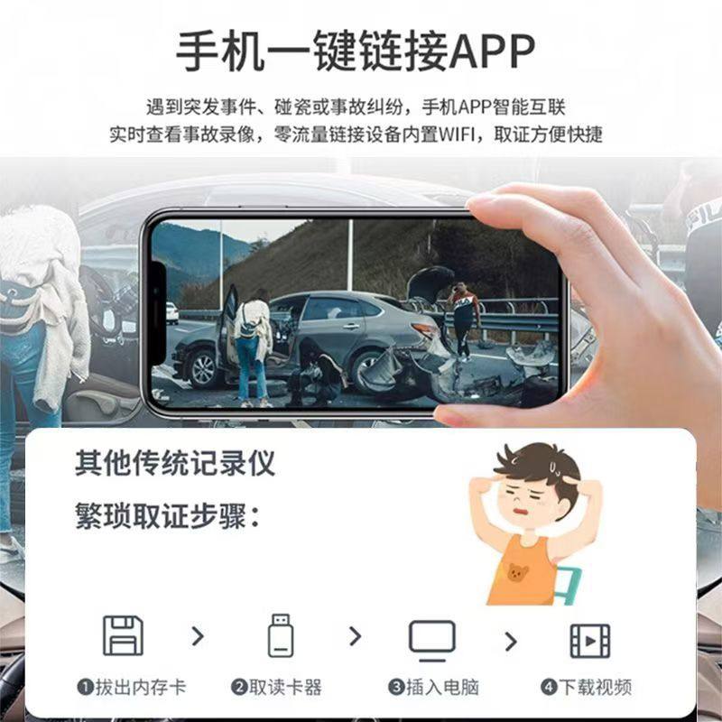 Haoplai Ht Dash Cam Dedicated Original 4K Hd Night Vision Hidden Wireless Installation Dual Camera Sentry Mode