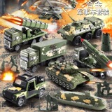 Детская имитационная военная игрушечная машина из сплава для пожаротушения, военный танк, самолет, бронированный автомобиль, внедорожник, игрушка-стойло