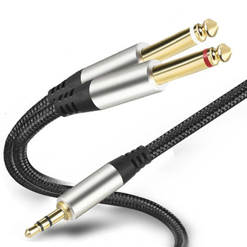 Wholesale 3.5 to Dual 6.35Y Type Distributor Mixer Stereo 3.5 to Dual 6.35 One-To-Two Audio Cable
