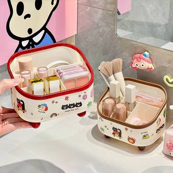 Yzt3688 Desktop Cosmetic Storage Box Large Capacity Desk Makeup Organizer Makeup Brush Pen Holder Stationery Storage Basket