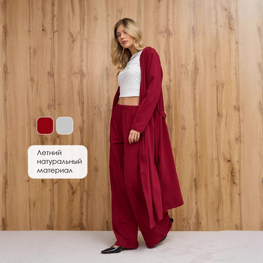 Long Modal Cardigan with Belt Loose Fit Button Closure Cozy Style Perfect for Casual Wear or Layering Wholesale