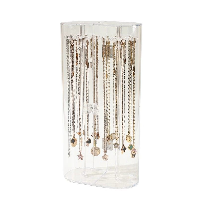 Acrylic Necklace Storage Box Household Jewelry Bracelet Pendant Display Stand Pearl Necklace Bracelet Dust-proof Finishing Box