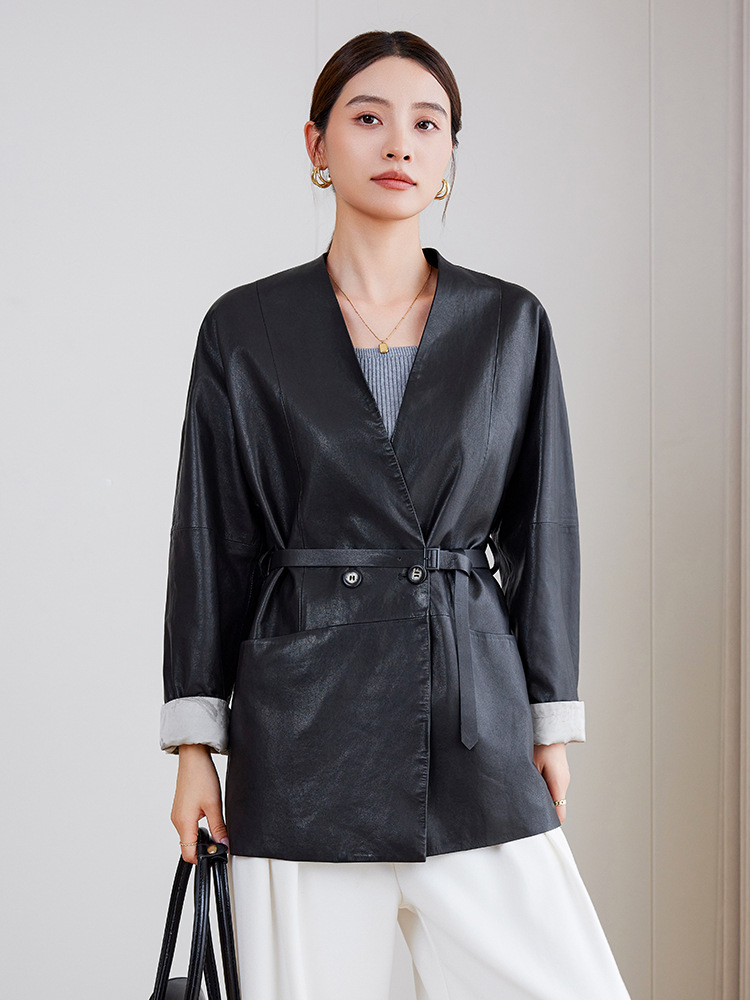 Áo Da Nữ Chất Liệu Da Bò Hàng Mùa Xuân Thu Đông