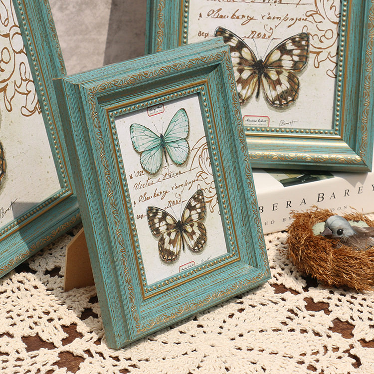 Texture painting frame photo frame wall retro European 8 inch 6 10 12 inch creative American frame oil painting frame