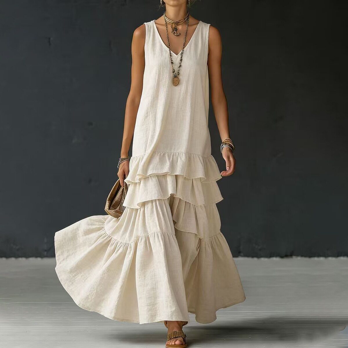 Casual Solid Color Long Cake Skirt Elegant Design Versatile Style for Everyday Wear Wholesale Available
