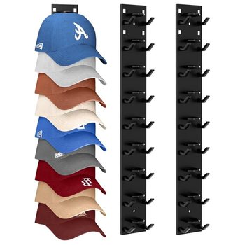 1/2 Pack Baseball Cap Storage Rack, Strong Adhesive Wall Hanging Rack, Multi-Layer Cap Storage Display Shelf