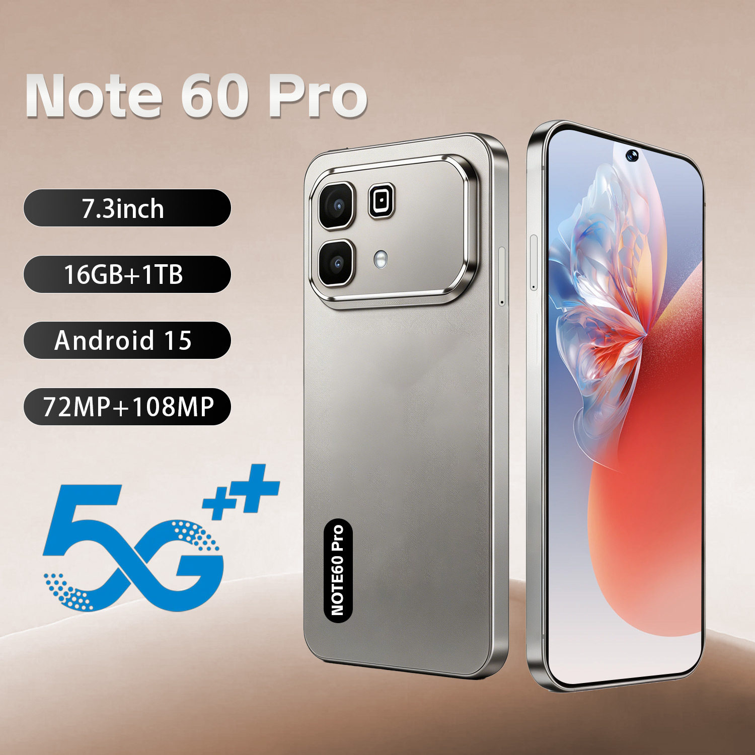 跨境新品智能手机Note 60 Pro热销16+1T大内存大屏手机源头厂家