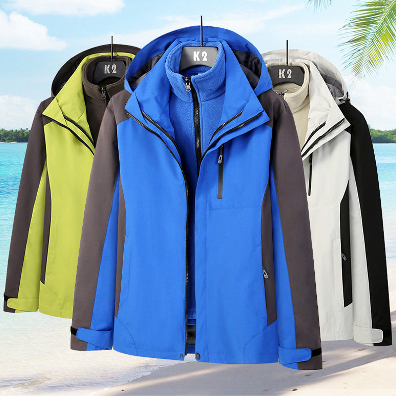 Outdoor assault clothing men's three-in-one women's windproof overalls detachable mountaineering clothing spot wholesale logo