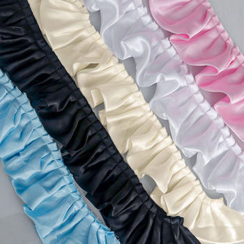 5cm Colorfulful Wrinkled Satin Pleated Lace Handmade DIY Ruffle Skirt Extended Curtain Home Textile Accessories Lace
