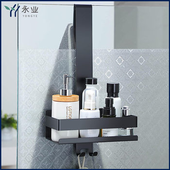 304 stainless steel storage rack bathroom glass hanging basket non-perforated towel rack bathroom toilet mobile rack