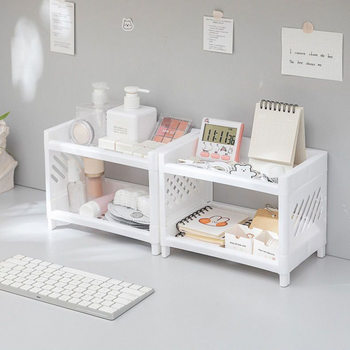 Desktop Multi-Layer Storage Rack Desk Cosmetics Office Student Dormitory Sundry Storage Rack Factory One Piece Wholesale
