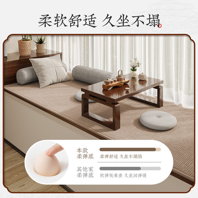 Bay Window Mat, Window Sill Mat, Japanese Simple Cotton and Linen Style, Universal Thin Non-Slip Bedroom Balcony Cushion for All Seasons