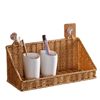 Cross-Border Hot-Selling Imitation Rattan Woven Bathroom Single-Layer Storage Rack Kitchen Storage Seasoning Bottle Ginger Garlic Wall-Mounted No Drilling Required