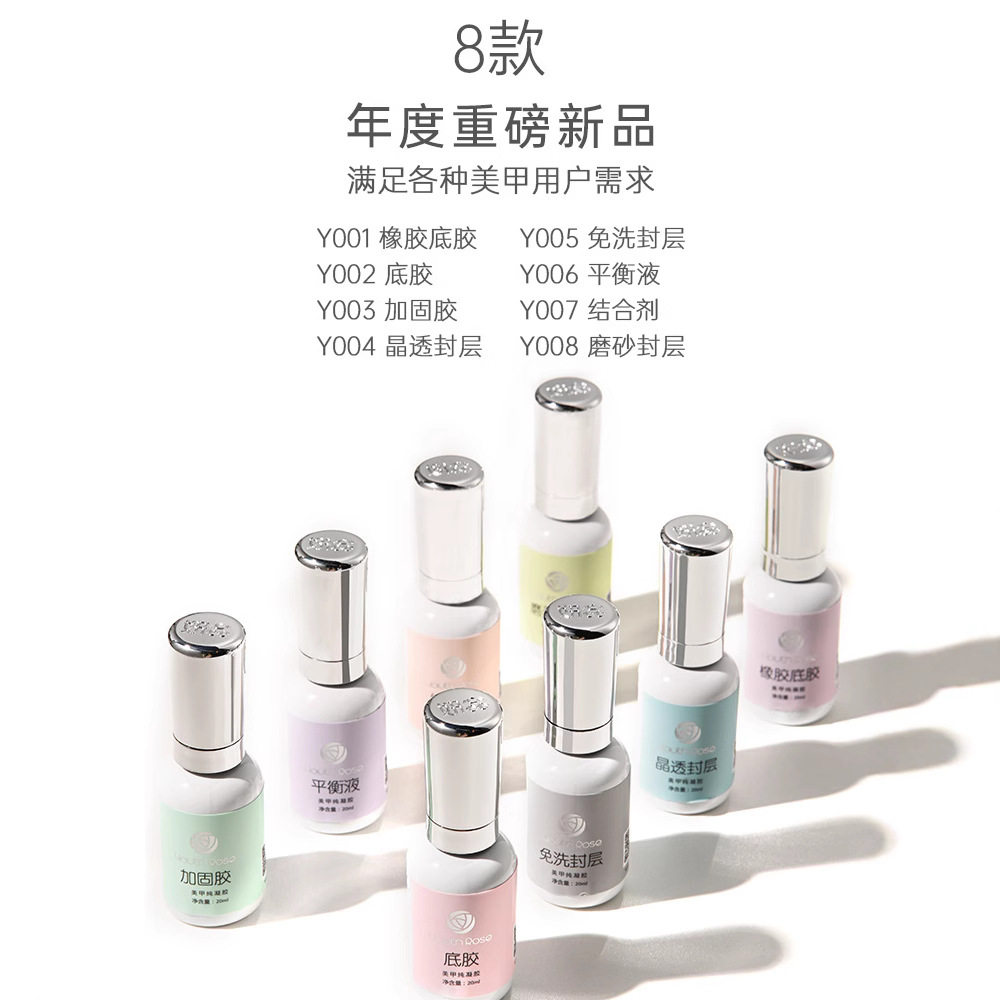 [Buy 1 Get 1 Free] Yanrui Base Glue Sealant Set Reinforced Tempered Frosted Smudge Function Manicure Nail Polish Glue Research