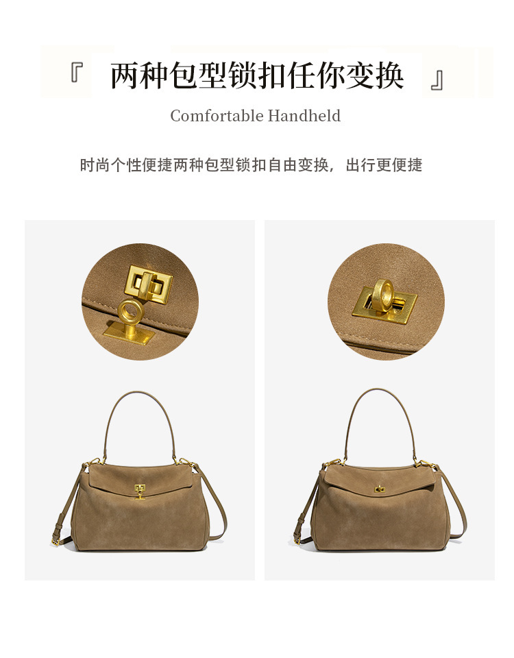 Túi xách nữ da PU dáng tote đeo chéo đeo vai — Y2346 # màu xám ấm (nhỏ)