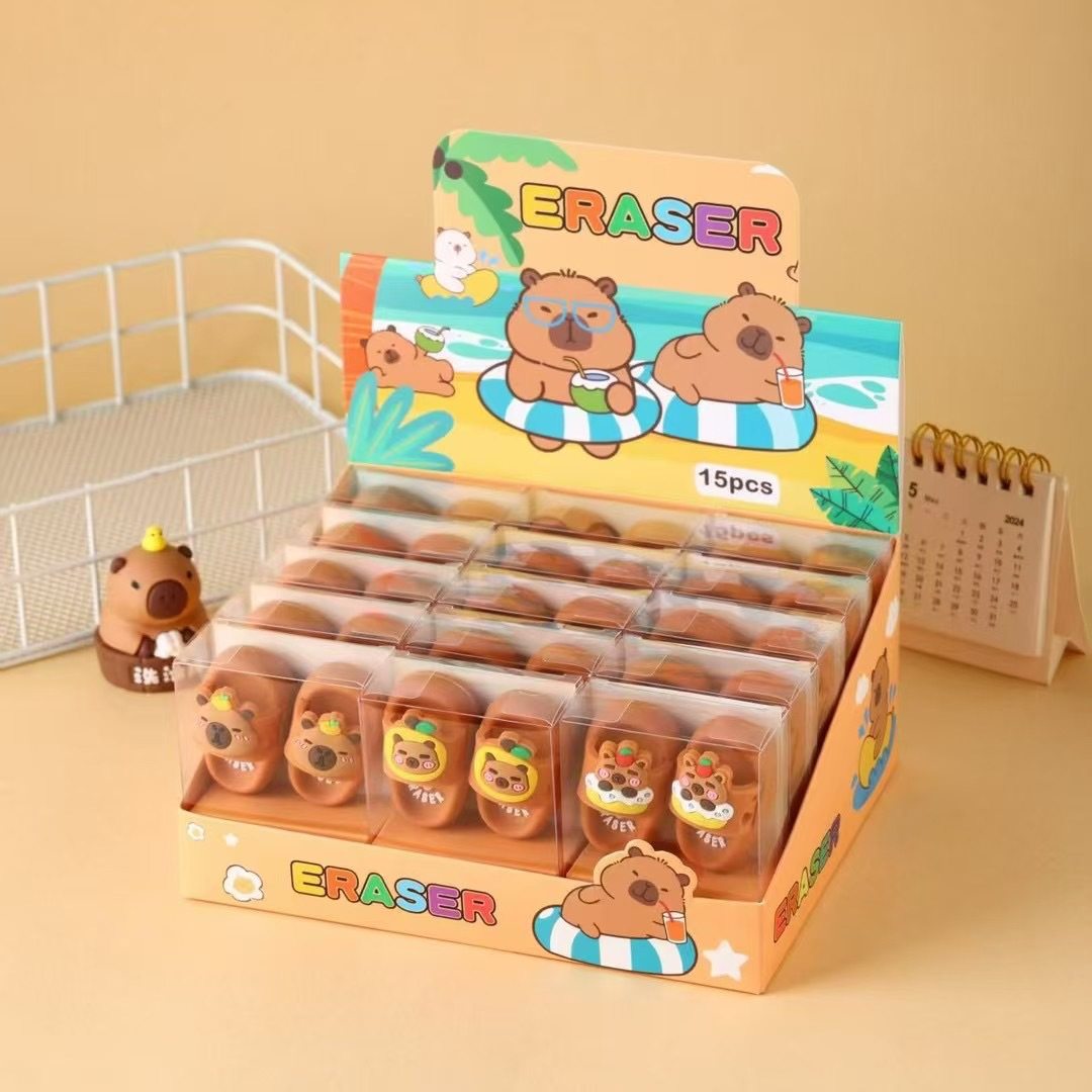 Cute Creative Cartoon Stitch Labo Capibara Slippers Eraser Kindergarten Clean Debris Eraser Stationery