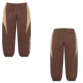 A324 color block sweatpants brown