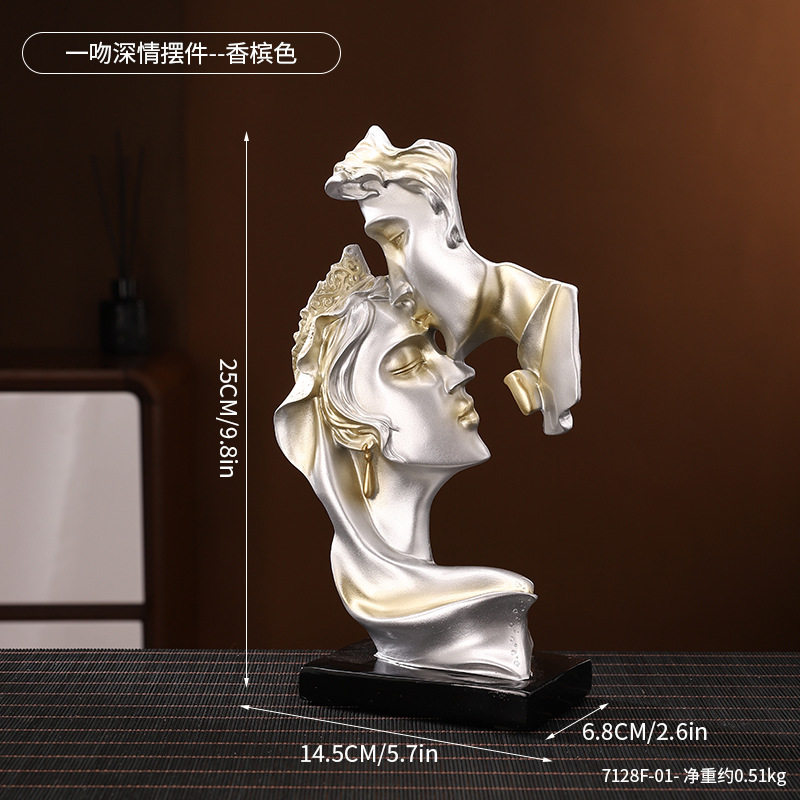 沉默是金北欧复古装饰工艺品树脂艺术品家居客厅酒柜摆件摄影道具