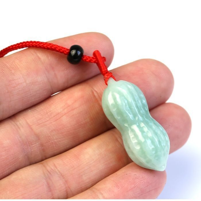 Natural Jade A-Grade Peanut Jade Pendant Peace Longevity Fruit Jade Peanut Men and Women Children's Jade Necklace Jade Peanut